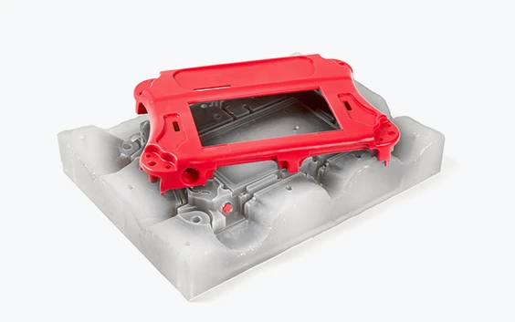 Vacuum cast part with custom color matching and silicone mold