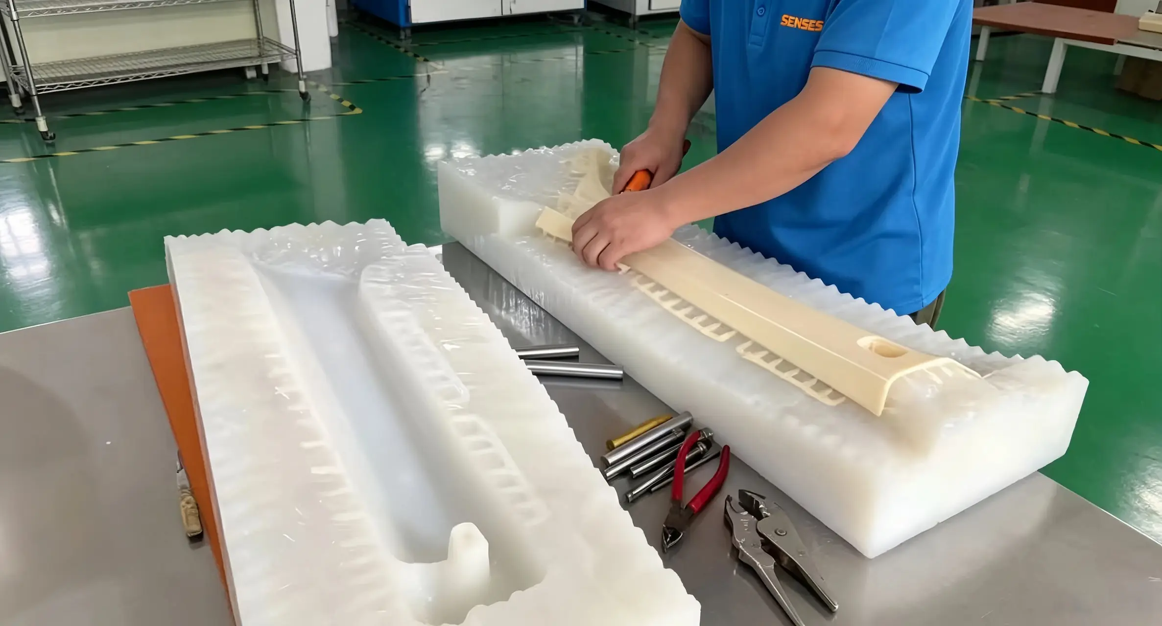 Custom vacuum cast parts produced with silicone molds